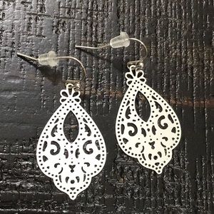 NWT Silver Tone Ear Sense Filigree Earrings!